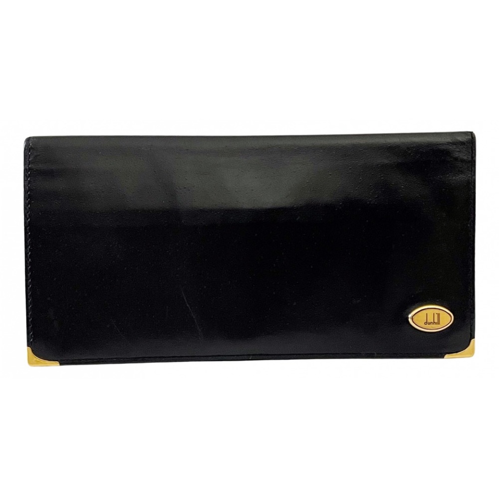 Dunhill black textured leather vintage bifold long wallet